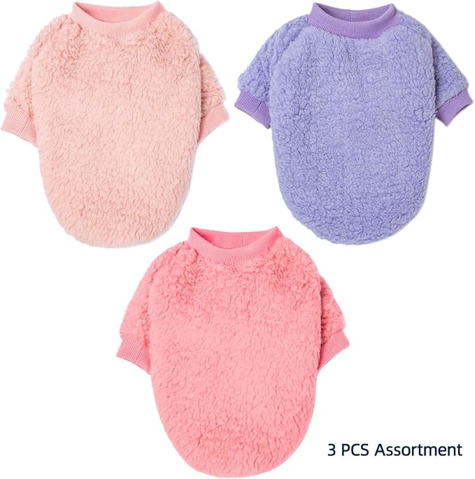 Dog Sweaters Clothes Coat for Small Dogs Boy or Girl Cat Puppy Coat Sweatshirts Soft Warm Fluffy Winter Jacket Apparels (Angel Pink,Lavender,Pink, Medium)