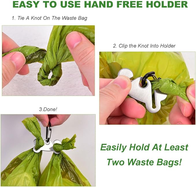 Dog Waste Bag Dispenser Pet Poop Bags Holder for Doggie Waste Bags Dispensers Soft Fabric Zipper Small Doggy Puppy Pouch for Leash Accessory Attachment with Carrier,2PCS Blue&Black