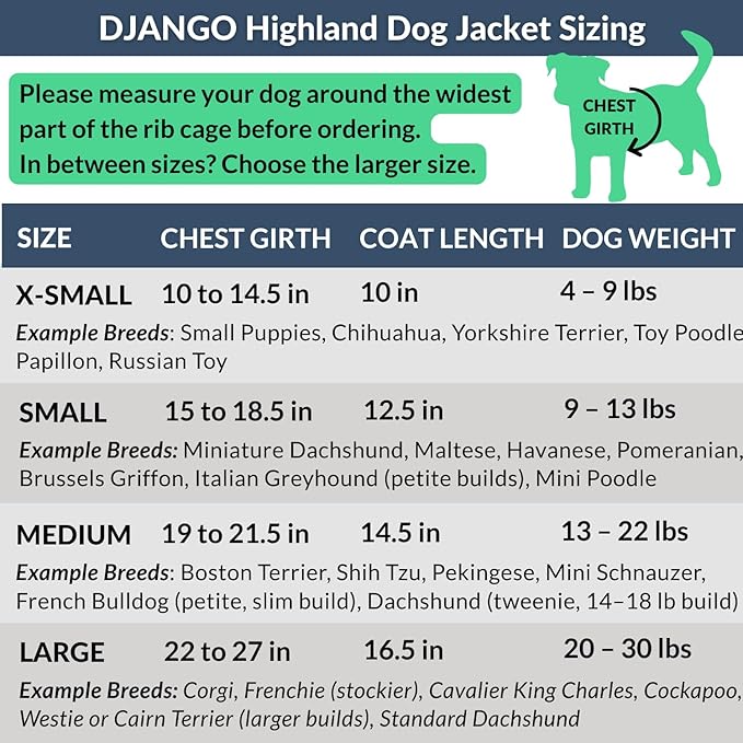 DJANGO Highland Dog Jacket & Raincoat – Water-Repellent, Lined Dog Coat with Hood, Adjustable Fit & Harness Hole – Lightweight Rain & Wind Jacket for Small & Medium Dogs up to 30 lbs (Red, Medium)
