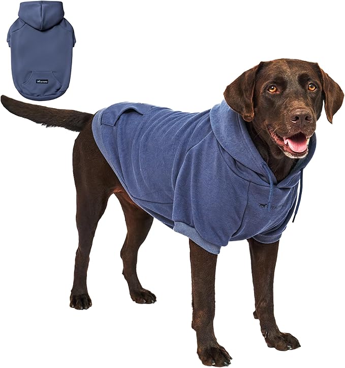 Tuff Pupper Dog Hoodie | Premium Quality Insulated Fabric | Ultra Soft Interior for Superior Comfort | Elastic Cuffs & Drawstring for Warmth | Stretch Fit Suitable for All Breeds (Blue, XXL)