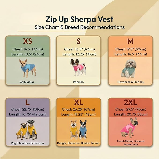 Gooby Zip Up Sherpa Vest - Hot Pink, 2X-Large - Two Tone Fuzzy Fleece Dog Sweater with Built-in Harness and Extra Security for Small Dog and Medium Dog