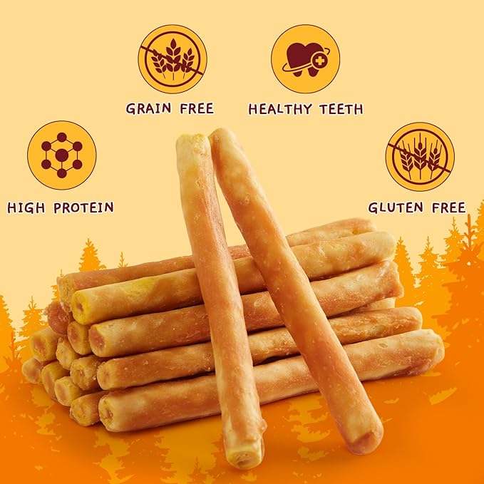 Jungle Calling Collagen Sticks for Dogs, Chicken Flavored Chews, Long Lasting Rawhide Alternative Treats for Small Medium Dog, Healthy Chew Bones, 5 Inch, About 37 Sticks Per Bag