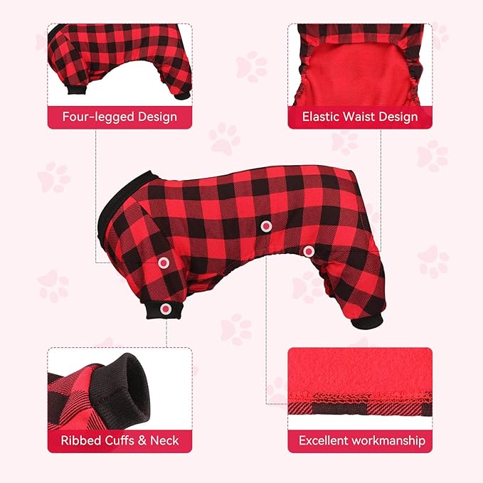 Dog Fleece Sweater Buffalo Plaid Sweater Clothes Dog Outfit Soft Thickening Warm Pet Clothes Sweaters for Dogs Girl & Boy(L)