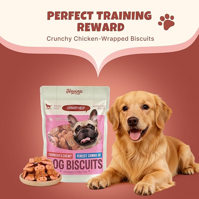 Havira Chicken Wrapped Biscuits Dog Treats, 16oz Training Treats for Dogs Rewards Snacks for Small & Large Breeds, Cranberry Flavor