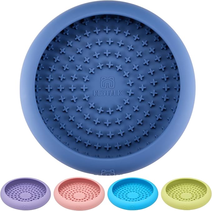 Dog Lick Bowl, Bestalk Anxiety Relief Slow Feeder Dog Lick Mat Treat Dispenser, Non-Slip Licking Bowl Enrichment Toys, BPA Free Silicone, Dishwasher Safe