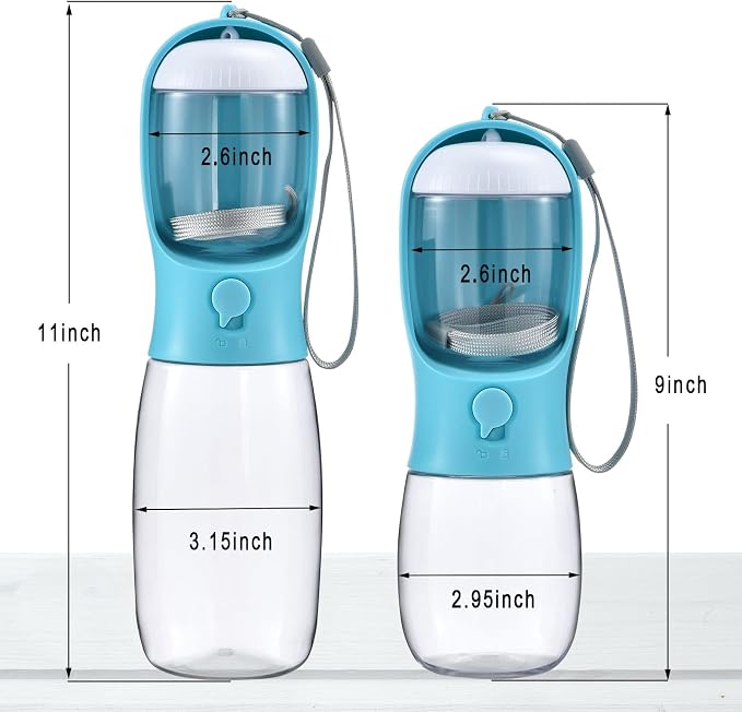 Cibaabo Dog Water Bottle Portable with Food Container & Filter for Travel | Feeding & Hydration | Travel Water Bowl | Portable Pet Dispenser | Dog Gifts | Puppy Essentials | for Hiking Camping Beach