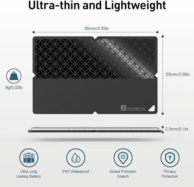 2026 Apple MFi Certified Wallet Tracker Smart Card for Find My iPhone Ultra Thin Air Tracker Tag for Travel, 5 Years+ Staying Power, IP69 Waterproof, Key Finder & Item Locator for Keys, Bags, Passport | Ultra Thin Air Tracker Tag for Travel, 5 Years+ S...