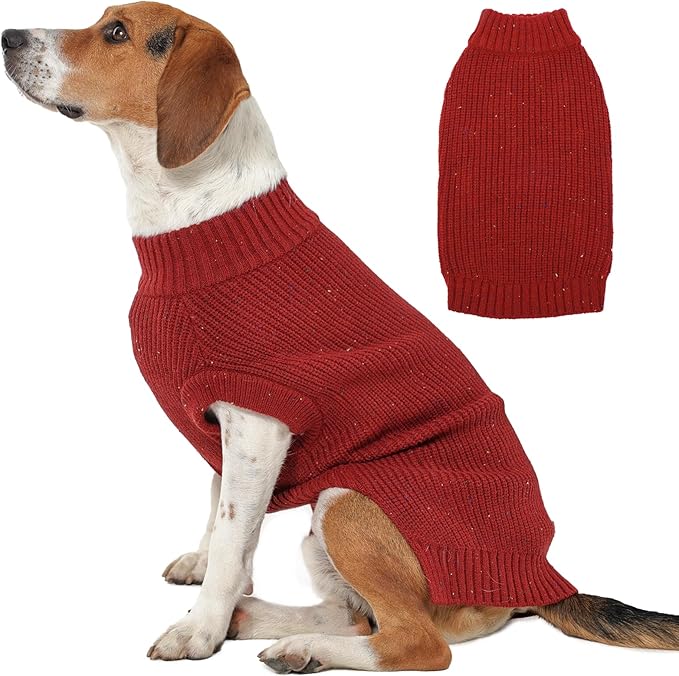 MIGOHI Sweater for Dogs, Thermal Dog Sweater | Cozy Winter Pullover with Elastic Cuffs, Dogs Christmas Cloth with Belly Protection, Lightweight & Comfortable for Indoor Outdoor, XL, Red