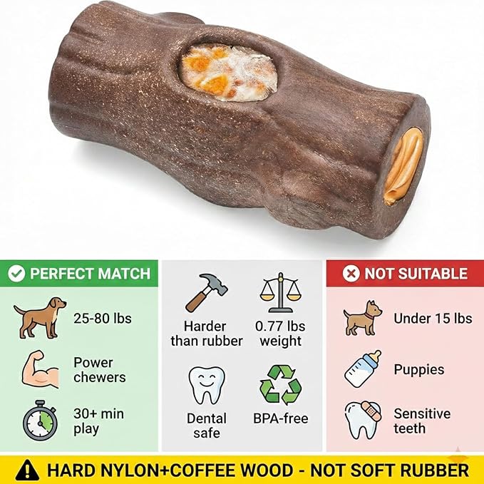 2 Pack Dog Toys for Aggressive Chewers Brown