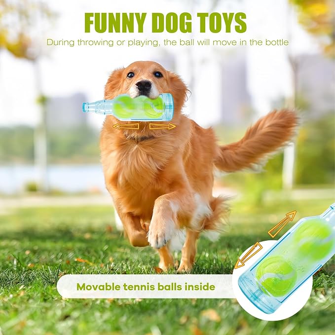 Dog Toy - Floating Fetch Toy with Squeak, Tennis Ball Inside (Single Large)