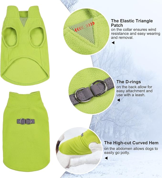 BEAUTYZOO Dog Fleece Vest Sweater Winter Jacket for Small and Medium Dogs with D-Ring Leash Cold Weather Coat Hoodie for XS S M Dogs Boy or Girls