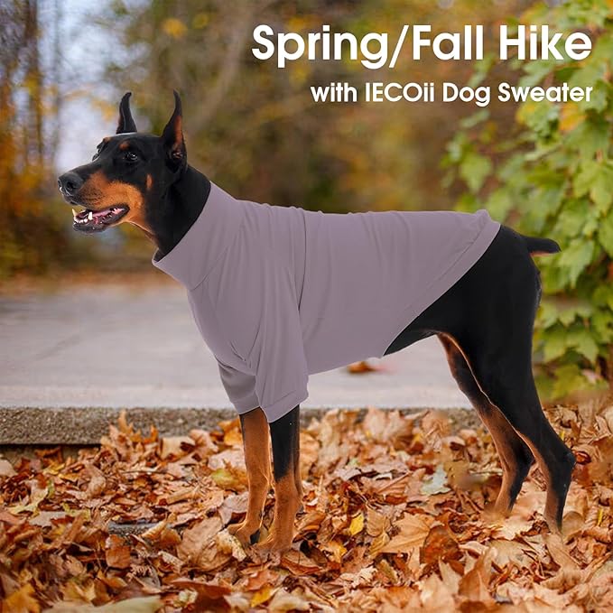 IECOii 2 Pack XXXL Dog Fleece Sweater for Extra Large Dogs, Warm Dog Turtleneck with Stretch for Doberman Sweater, Fall Winter Pullover Dogs Sweatshirt with Sleeve, Outdoor Sweaters for Walking, 3XL