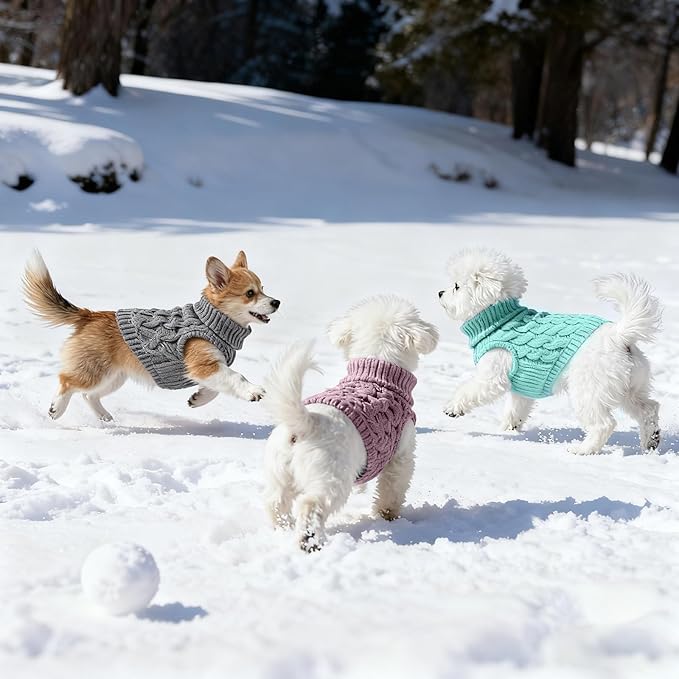 8 Pcs Dog Sweaters for Small Dogs, Sleeve Pet Sweater for Winter, 8 Colors Comfortable Cozy Dog Clothes for Dogs Puppy (Medium)