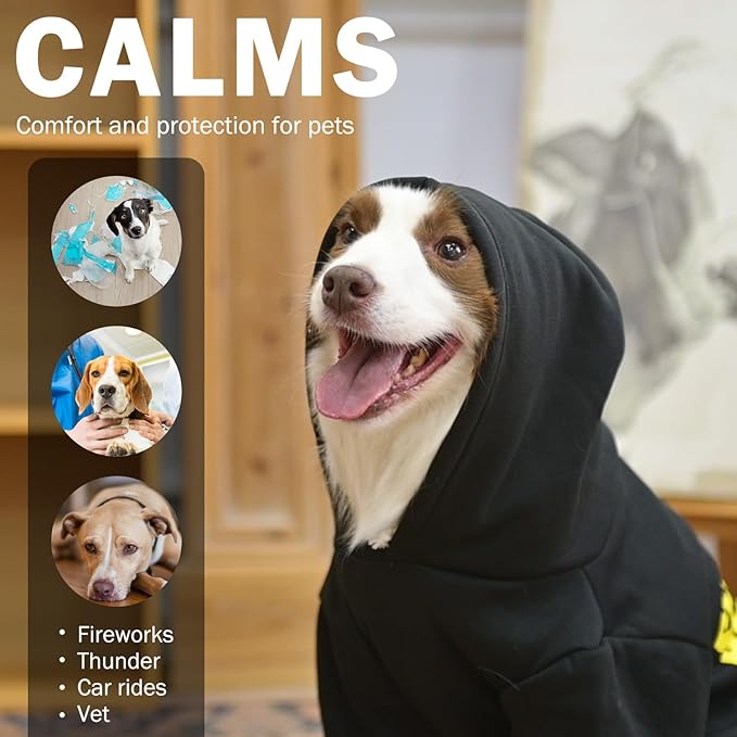 SCENEREAL Security Dog Hoodie Sweater & Jacket - Brushed Fleece for Small to Large Dogs with Hat & Leash Hole Weather & Occasions