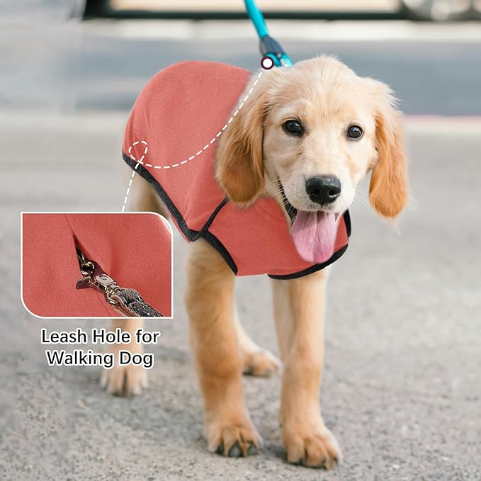 ROZKITCH Dog Winter Coat Soft Pullover Pajamas, Pet Windproof Warm Cold Weather Jacket Vest Cozy Jumpsuit Apparel Outfit Clothes for Small Medium Large Giant Walking Hiking Travel Orange 3XL