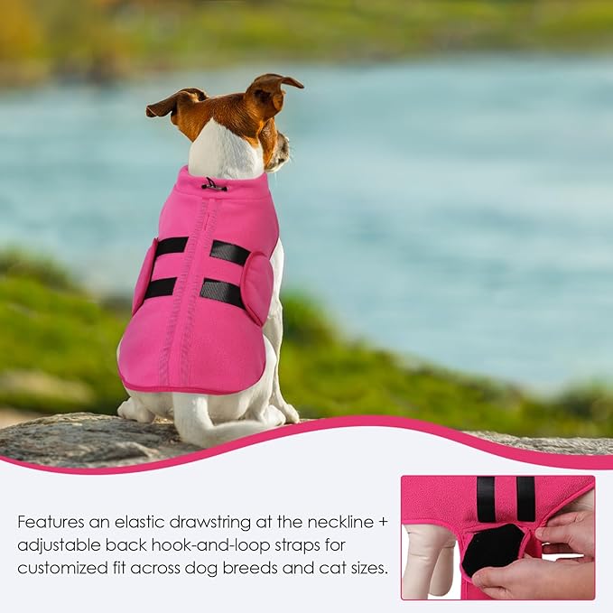 Dog Sweater,Adjustable Dog Sweaters for Small, Medium and Large Dogs Boys Girls, Dachshund Chihuahua Fleece Dogs Sweater(Pink,XL)