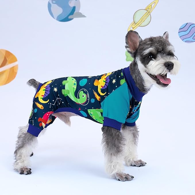 XPUDAC Dog Pajamas Clothes for Small Dogs Boy Girl, Doggie Pjs Puppy Onesies Outfits Pet Clothes for Dog Cat Christmas Pajamas, 4 Styles (Universe, Medium)
