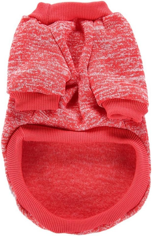 Jecikelon Dog Clothes Dogs Sweater Soft Puppies Clothing Winter Puppy Sweaters Warm Outfit for Dogs Small XXS XS Cat Apparel (Red, XS)