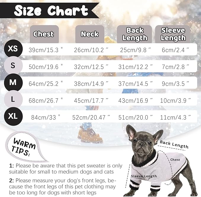 FUAMEY Dog Pullover Sweatshirt，Dog Winter Sweaters Warm Dog Clothes Dog Vest Thick Puppy Pullover Soft Pet Fleece Sweater Cute Doggie Boy Girl Outfit for Small Medium Dogs Lavender M