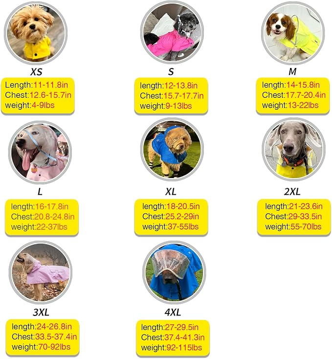 Waterproof Dog Raincoat, Adjustable Reflective Lightweight Pet Rain Clothes with Poncho Hood (Large, Dark Pink)