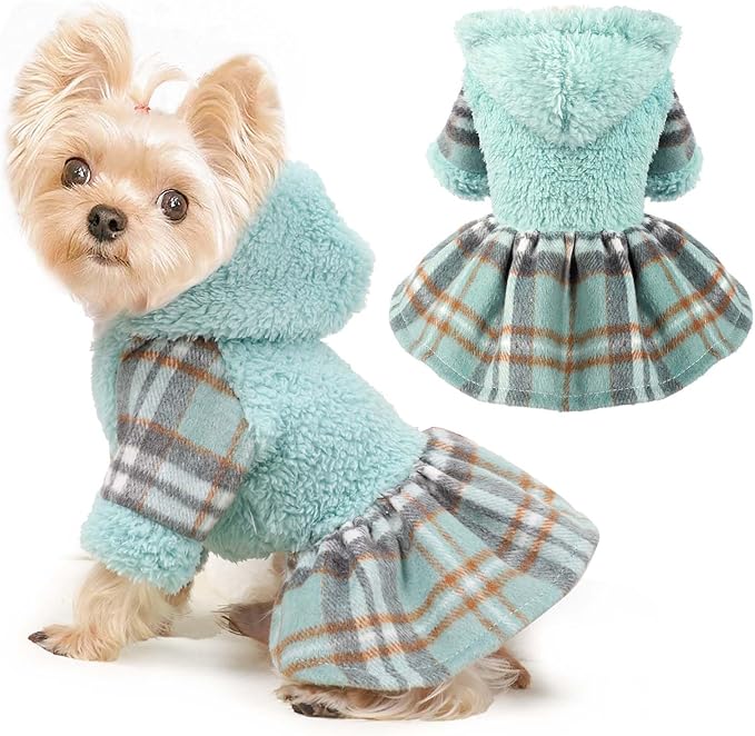 Dog Hoodie Sweater Dog Winter Clothes for Small Dogs Boy Girl Pet Hoodies for Dogs Cold Weather Coats Fall Puppy Sweatshirt Chihuahua Yorkie Cat Sweater Costumes, Small, Green