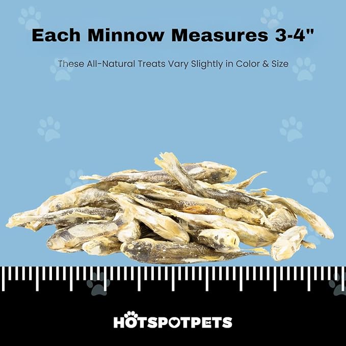 hotspot pets Freeze Dried Minnows Treats for Cats & Dogs (1 Pound Bag Over 400 PCS) (Made in USA) All Natural, High Protein, Rich in Omega-3s, Grain-Free,Perfect for Training, Topper or Snack