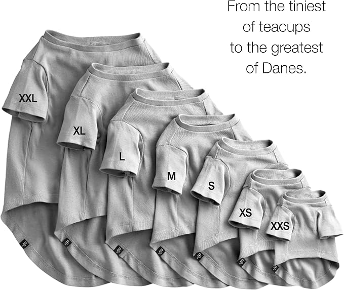 Toby II - The Perfect Tee, 3 Pack Short Sleeve Pet T-Shirt 100% Organic Cotton Tees Clothes for Small, Medium, Large Dogs, Gray Ombre, Large (40-60 lbs)
