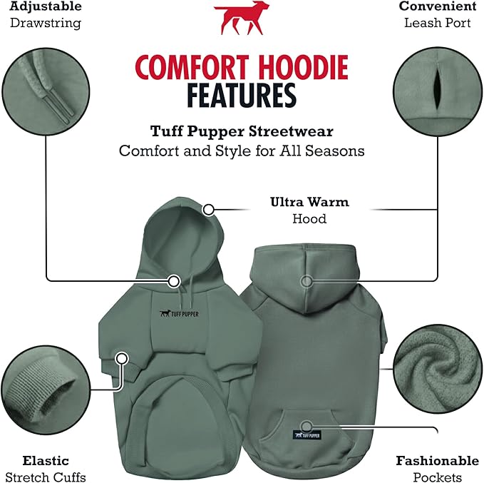 Tuff Pupper Dog Hoodie | Premium Quality Insulated Fabric | Ultra Soft Interior for Superior Comfort | Elastic Cuffs & Drawstring for Warmth | Stretch Fit Suitable for All Breeds (Teal, XXL)