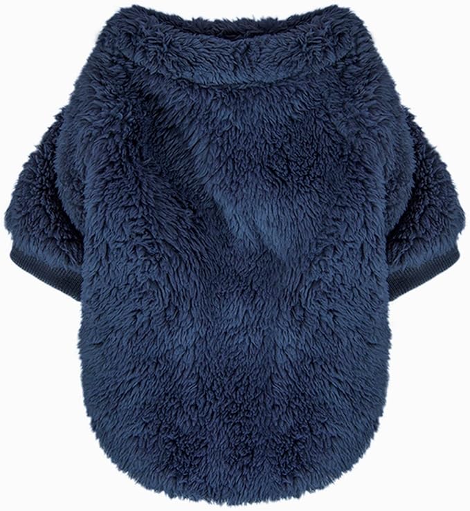 Dog Sweaters Clothes Coat for Small Dogs Boy or Girl Cat Puppy Coat Sweatshirts Soft Warm Fluffy Winter Jacket Apparels (Sky Blue,Navy,Dark Grey, XX-Large)