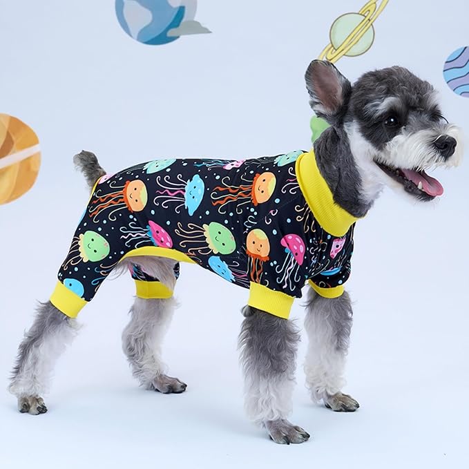XPUDAC Dog Pajamas Clothes for Small Dogs Boy, Doggie Pjs Puppy Onesies Outfits Pet Clothes Christmas Pajamas, 4 Styles (Universe, X-Small)