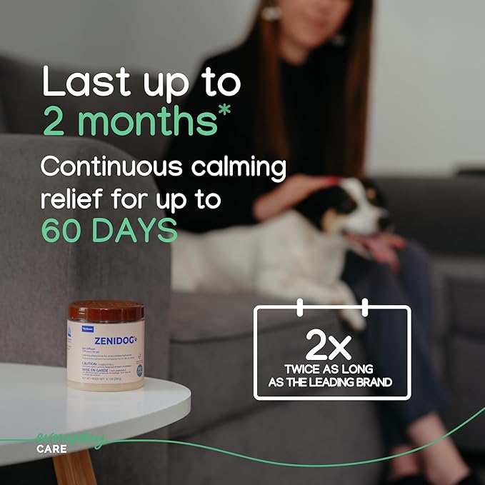 VIRBAC ZENIDOG Gel Diffuser - Dog Calming Pheromone Diffuser for Stress Relief No Electricity Required and Lasts up to 2 Months