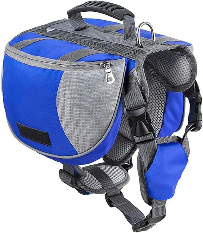 Adjustable Service Dog Supply Backpack Saddle Bag for Camping Hiking Training