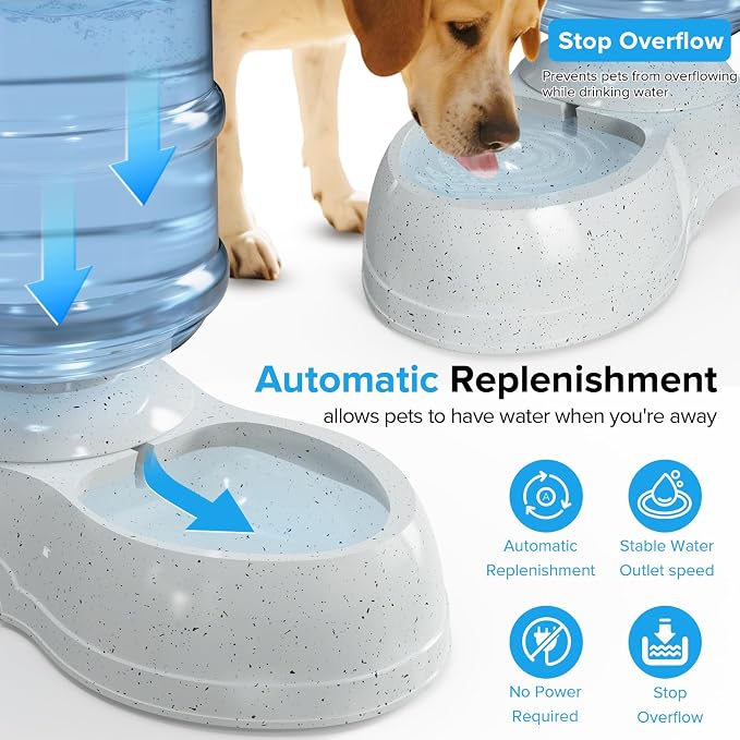 Kenond 3 Gallon Large Dog Water Dispenser, Automatic Gravity Water Bowl