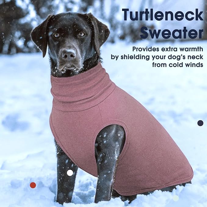 IECOii 4XL Dog Sweater - Stretch Fleece Sweater with Turtleneck,DarkRed,XXXX-Large, Warm Pullover Sweatshirt Pajamas for Indoor Sleeping/Outdoor Walking, Comfort Fit for Giant Breeds Like Great Dane