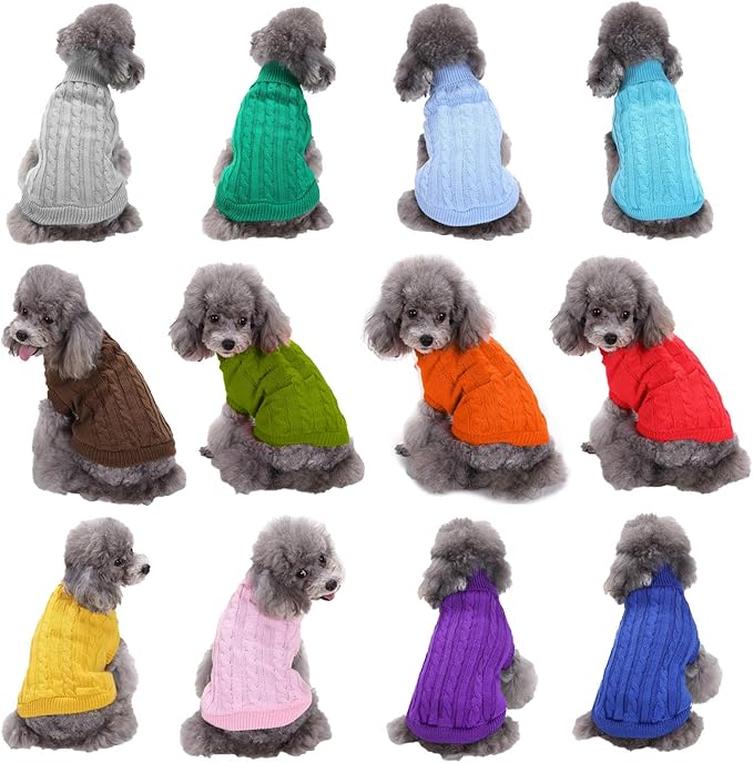 Dog Sweater, Warm Dog Sweaters for Small Dogs Medium Large Dogs, Cute Winter Classic Turtleneck Pet Sweater Cat Sweater Dog Clothes Coat Dog Christmas Sweaters for Girls Boys Dog Puppy Cat