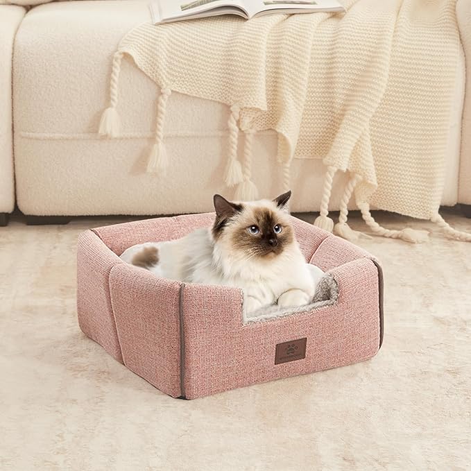 WINDRACING Cat Bed for Indoor Cats - Cats Cave Bed Cat House Cat Tent with Removable Washable Cushioned Pillow, Soft Kitten beds, & Furniture, for Small and Medium Pet Bed