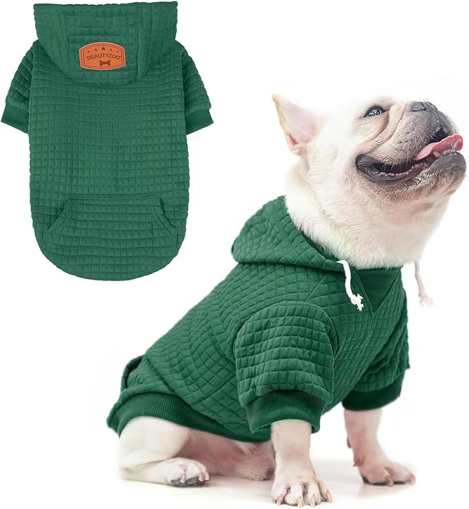BEAUTYZOO Dog Hoodie for Small Medium Large Dogs, Winter Fall Warm Dog Clothes for Puppy S M Sized Dogs Girl Boy, Dog Sweater Shirt Hoodies with Pocket Bulldog Pitbull Cat Clothing Coat