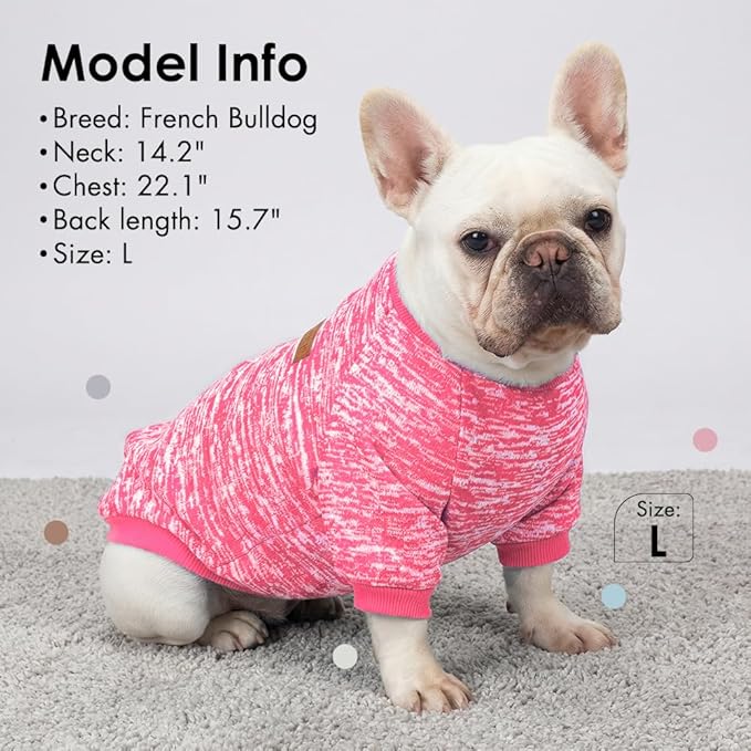 1 Pack Dog Sweaters for Small Dogs Girl Boy Winter Fleece Clothes Warm Soft Dog Sweatshirt Outfit for Dogs Cats Pet Apparel