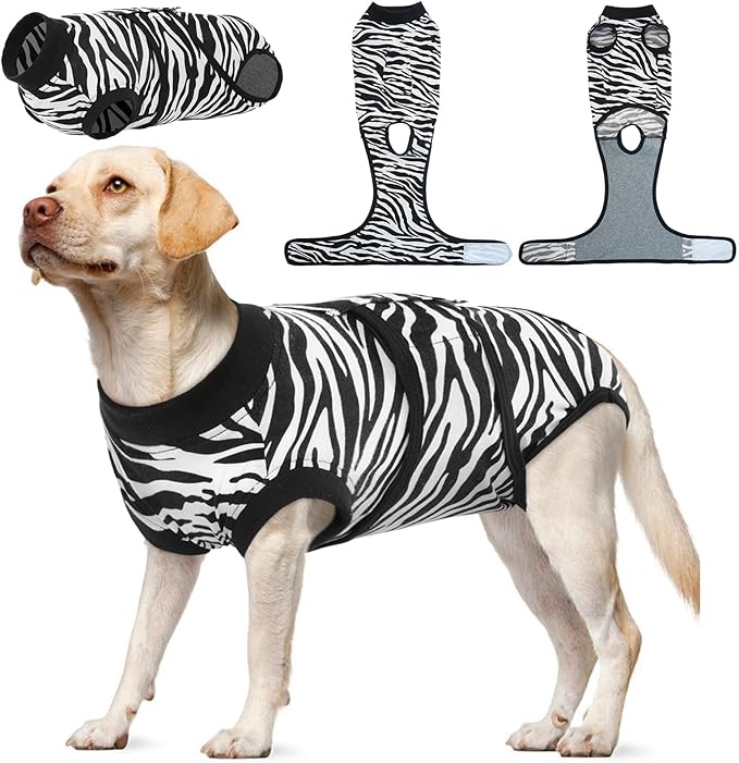 Kuoser Dog Surgery Recovery Suit, Recovery Suit for Female Male Dogs, Dog Onesie After Surgery Spay Neuter, Anti-Licking Pet Surgical Recovery Snugly Suit, Bodysuit for Abdominal Wounds Skin Disease