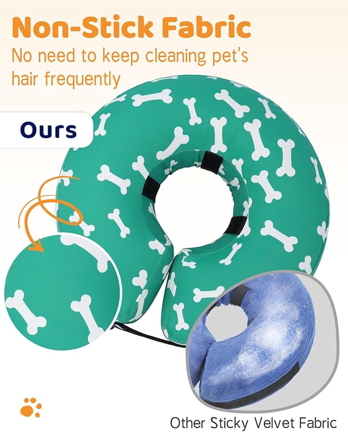 Supet Inflatable Dog Cone Collar Alternative After Surgery, Dog Neck Donut Collar Recovery E Collar, Soft Pet Cone for Small Medium Large Dogs