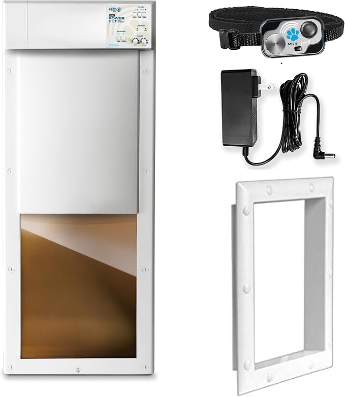 Power Pet Automatic Electronic Pet Door by High Tech Pet - Pet Operated Dog Door, High Security, Air Tight, for Large-Sized Dogs 30-100 lbs. (12 1/4" x 16" Pet Opening), Easy Door Install - PX-2C
