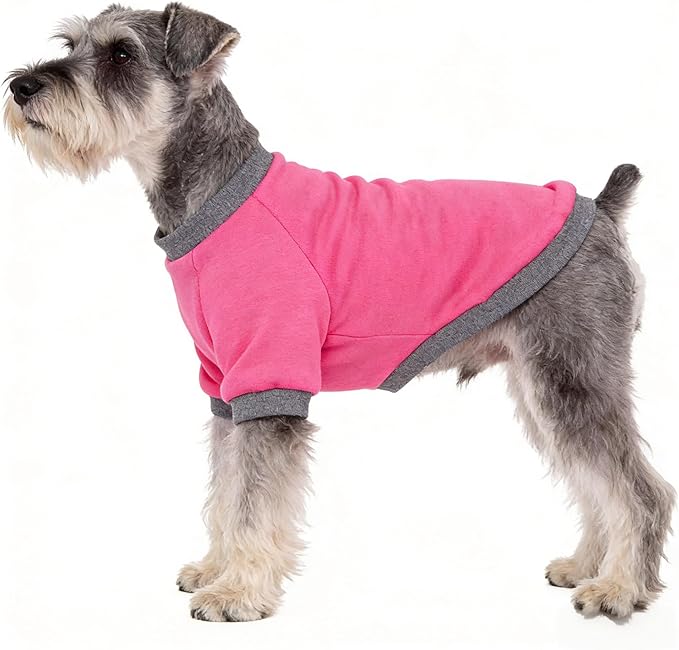 2 Pack Dog Hoodie for Small Dogs, Dog Sweatshirt Soft Warm Pullover Dog Clothes with Ribbed Cuffs for Schnauzer/Poodle/Chihuahua (Yellow+Pink, XX-Large)