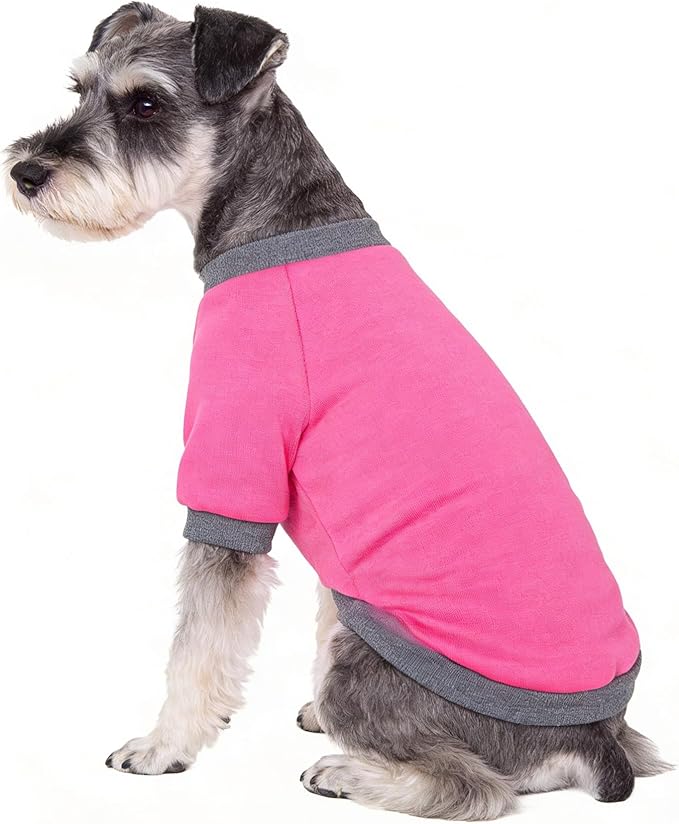2 Pack Dog Hoodie for Small Dogs, Dog Sweatshirt Soft Warm Pullover Dog Clothes with Ribbed Cuffs for Schnauzer/Poodle/Chihuahua (Yellow+Pink, XX-Large)
