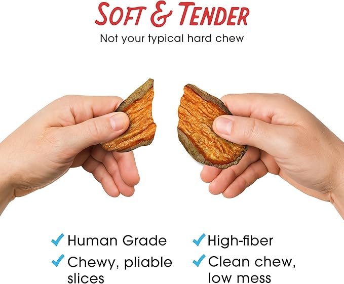 Farmland Traditions Dogs Love Sweet Potato Dog Treats, Premium Single Ingredient Human Grade Sweet Potato Dog Jerky, 1-Pound Bag