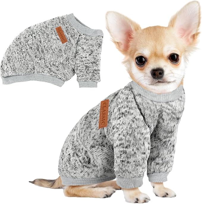 1 Pack Dog Sweaters for Small Dogs Girl Boy Winter Fleece Clothes Warm Soft Dog Sweatshirt Outfit for Dogs Cats Pet Apparel