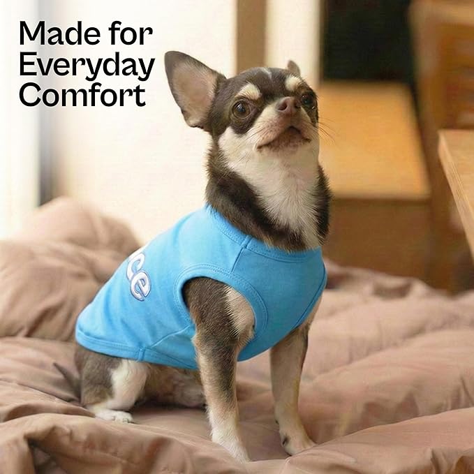 Parisian Pet Dog T-Shirt - Embroidered ' Prince ' 100% Cotton, Boy Dog Shirts - Sleeveless Pet Vest - Machine Washable Clothes for Medium-Sized Dogs - M