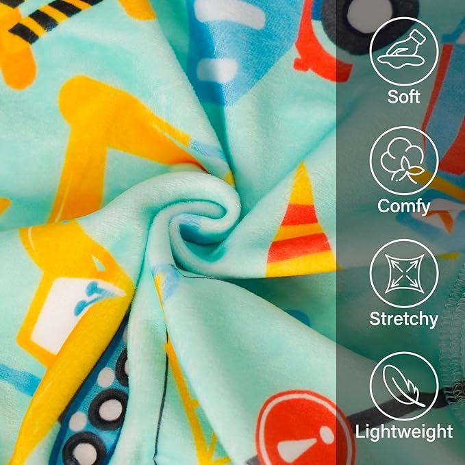 KYEESE Dog Pajamas Velvet Dog Pajamas Large Sized Dogs Soft Dogs Clothes Pjs with Construction Vehicles Pattern Stretchy Pet Jammies Coat Comfy Pet Onesie Costume, 3X-Large