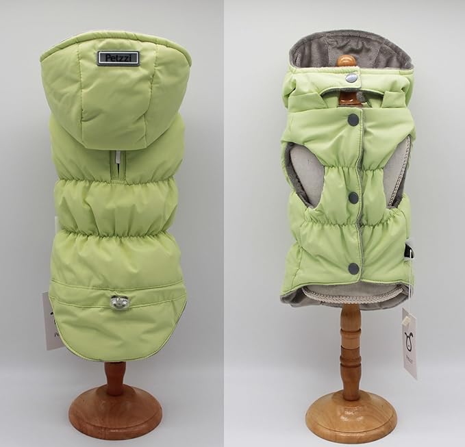 Warm Dog Coat Jacket with Detachable Hood Harness Hole Winter Coat Pet Clothes Dog Cold Weather Coats Cozy Snow Jacket Vest for Small Medium Large Dogs - Blake (Mint, Medium)
