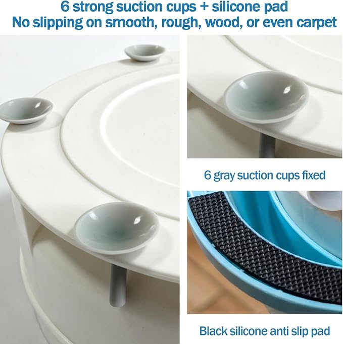 Dog Lick Bowl with Rolling Ball, Slow Feeder Lick and Roll Bowl for Dogs Liquid Treat,Dog Licking Bowl for Yogurt & Broth, 350ml Large Capacity Non-Slip Base,Daily Meal & Post,Patent Pending(Blue)