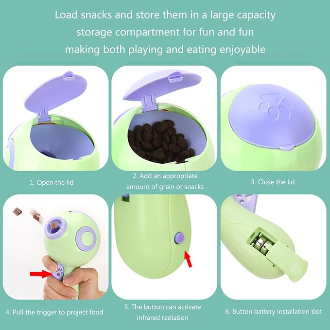 Dogs Treat Launchers Toy Food Dispenser Leakage Food Eatting Snack Shooters Toy Interactively Pet Slow Feeder Training Toy